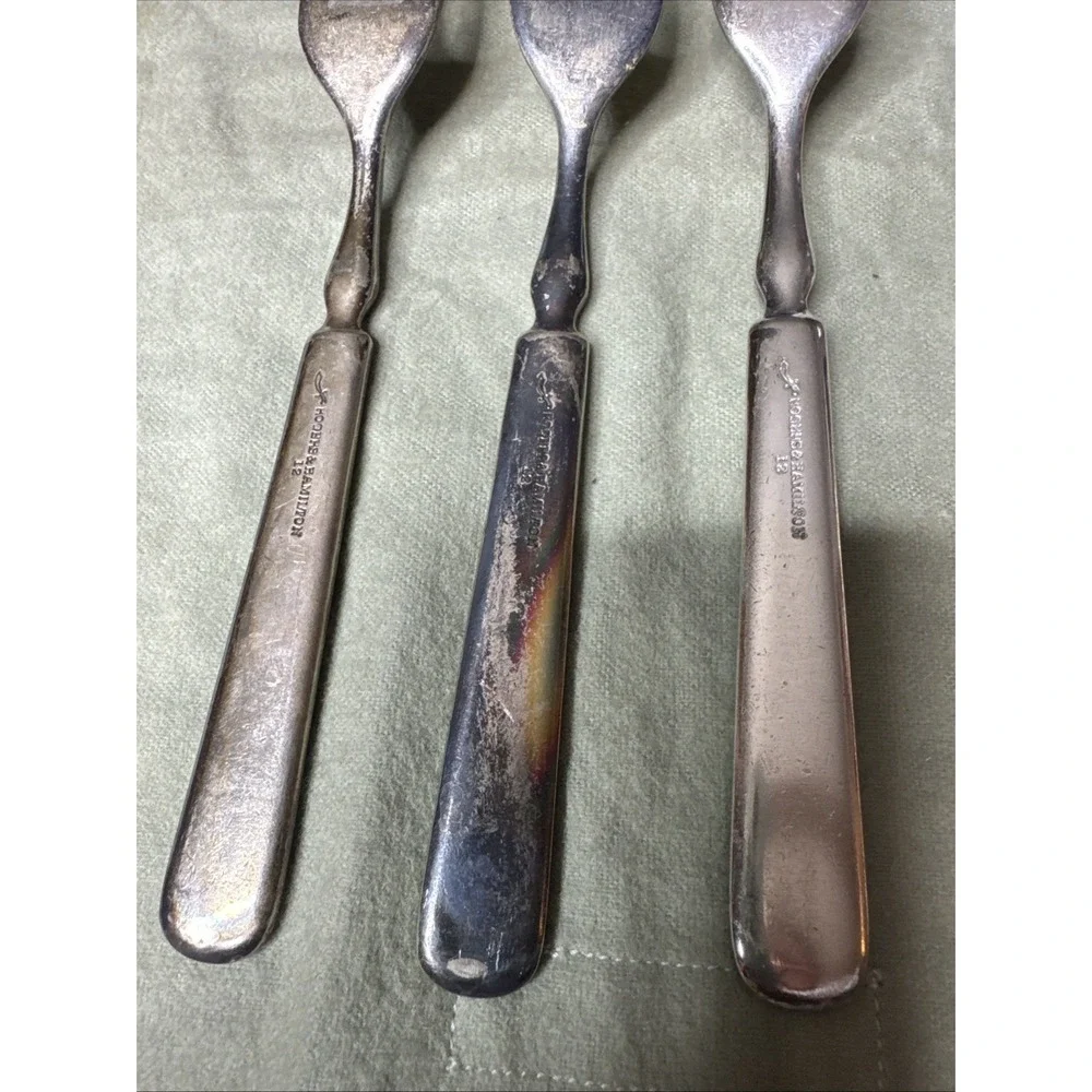 Rogers & Hamilton 12 Solid Handle Set Of 3 Dinner Forks 7 1/4